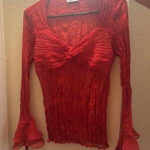 Kaelyn•max y2k sheer red top